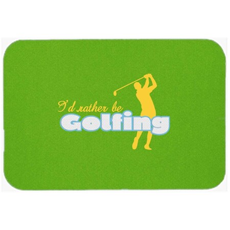 Carolines Treasures I Had Rather Be Golfing Man On Green Glass Cutting Board - Large SB3092LCB