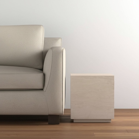 Homeroots 20" Natural Distressed Solid Wood Square Block End Table 571186