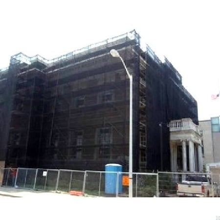 Tarps Now Black Scaffold Debris Netting FR, 10' x 150' DNFRBK-10150