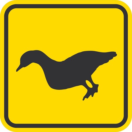 Lyle Duck Crossing Symbol, 12x12, Engineer Grade, Yellow G-2014-EG_12x12