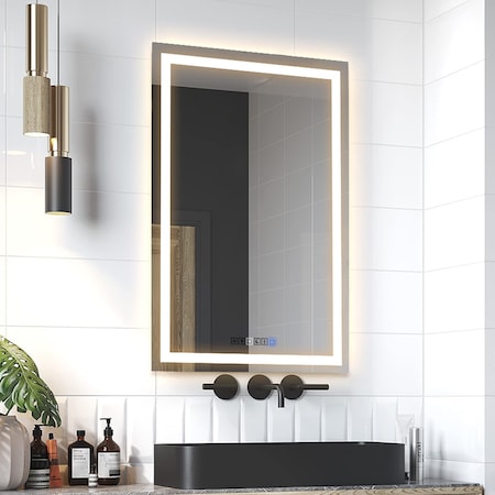 Fab Glass And Mirror LED Vanity Mirror for Bathroom with Dimmable Touch Sensors, Adjustable Color Temperature - Anti HC24X36