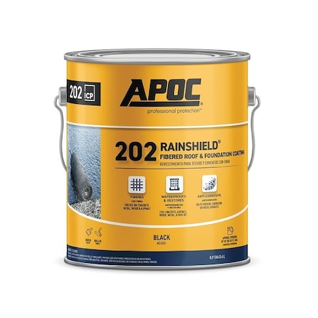Apoc 202 Rainshield AP-202 Series Fibered Roof and Foundation Coating, Black, 1 gal, Pail, Liquid AP-2021