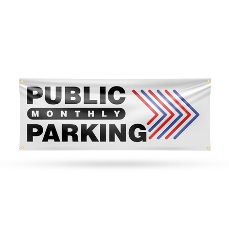 Signmission Public Monthly Parking Right, 18 Inch x 48 Inch, Vinyl Banner B-30820
