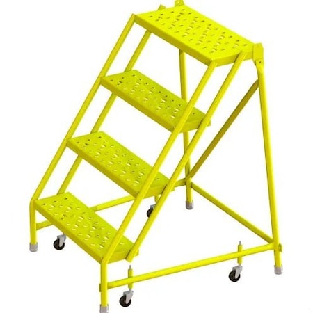 Tri-Arc Step4 Steel Rolling Ladder, W/24"Wx10"D KDSR004246-Y