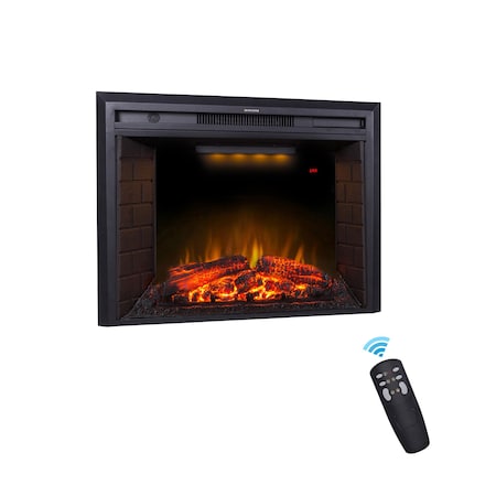 Edendirect 25.35-in W Black Wall mount LED Wall-mount Electric Fireplace with Remote Control Included ZR-EF23T