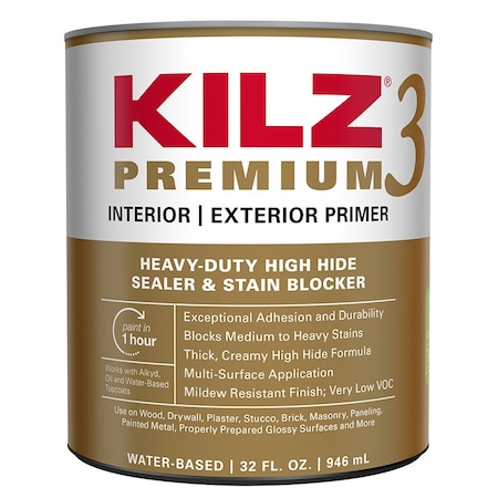 Masterchem Industries 1 Qt Masterchem 13002 White Kilz 3 Premium Heavy-Duty Hide Interior/Exterior Primer Sealer 20002