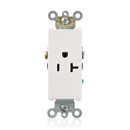 Leviton PlugsandReceptacles, 20A, 125VAC, Wht, Nylon 16341-W