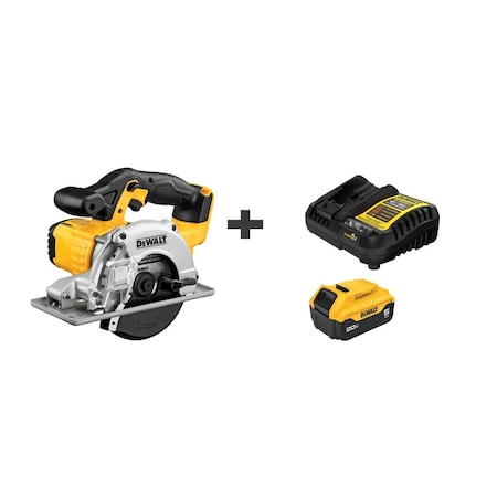 Dewalt Circular Saw Kit, 5.5 in Dia, 3700 RPM DCS373B/DCB205C