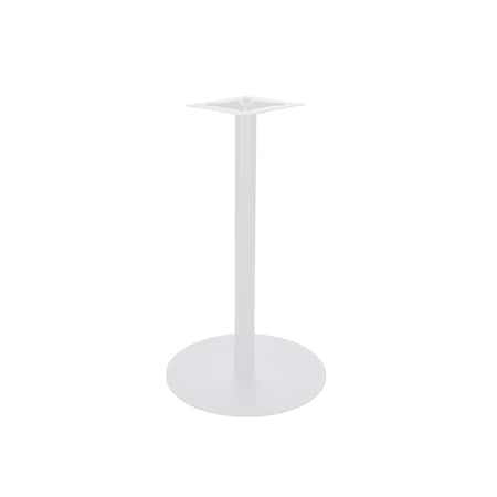 Bfm Seating Uptown - 20in Round Base - Bar Height - 3in Round Column - 11 7/8in Bolt-On Top Plate- White LP-20RWHT