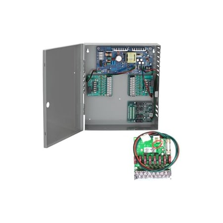 Von Duprin 6A Power Supply, Fused 8 Zone Option Board, 12/24VDC, Battery Back-Up PS906-8F