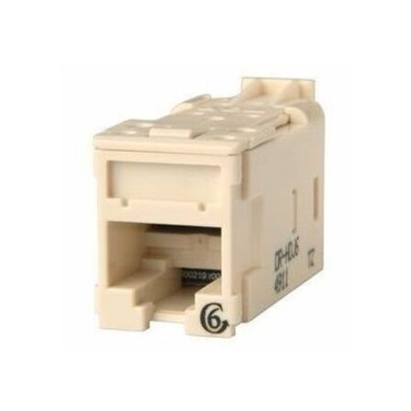 Ortronics HD JACK, CAT6, CLARITY, T568A/B, 8 POS, FOG WHITE, 180DEG, HIGH DENSITY HDJ6