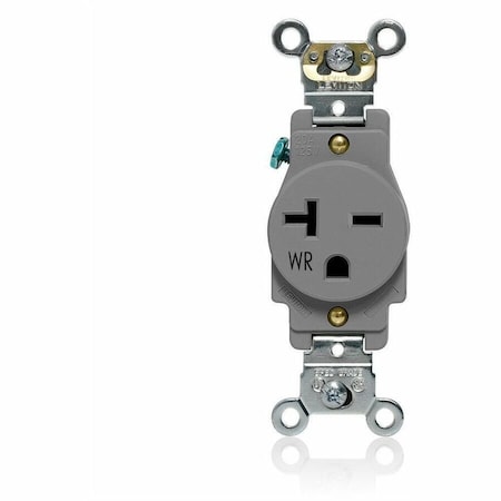 Leviton Single Receptacle, 20A, Gray, 250V W5461-GY