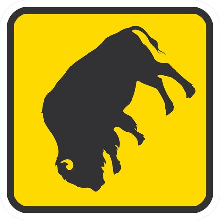 Lyle Buffalo Crossing Symbol, 12x12, Engineer Grade, Yellow G-2029-EG_12x12