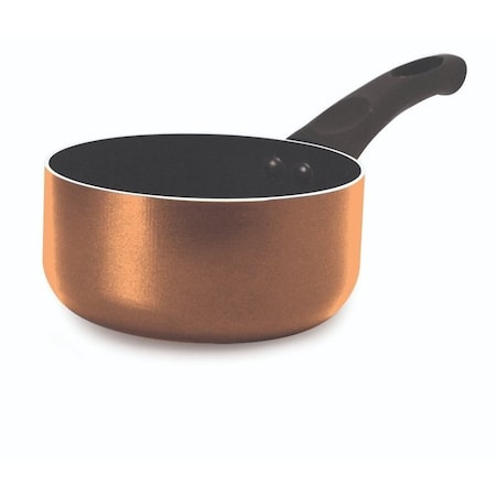 Ecolution Elements Non-Stick Saucepan, 1 qt Capacity, Aluminum, Copper, Ergonomic Handle EECO-2814