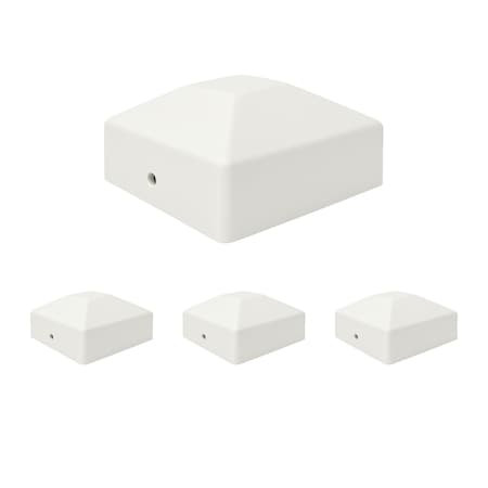 Nuvo Iron 4-in x 4-in White Rigid Plastic Pyramid Post Cap, 4PK PCP26-WEC-IP4