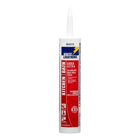 White Lightning Silicone Sealant, 6 " L, 8 " W, White W21000010