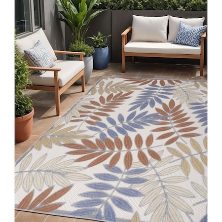 Homeroots 5' X 7' Blue Indoor Outdoor Area Rug 527621