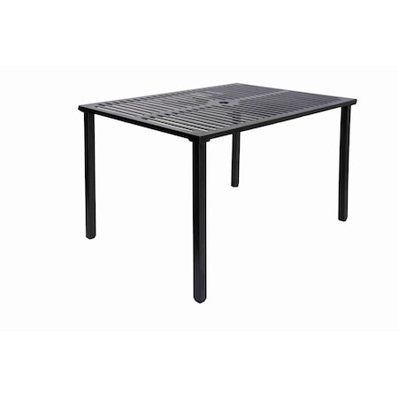 Bfm Seating Daytona 32x48 Dining Height Table - E-Coated - Powder Coated Steel - Black - With Umbrella Hole SUD3248BLU