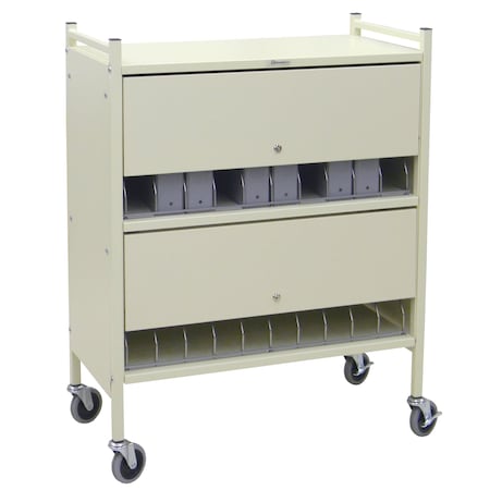 Omnimed Economy Privacy Chart Racks 2 Tier In Beige (43.75H X 34.5W X 17D) 20 Binder Capacity 280120