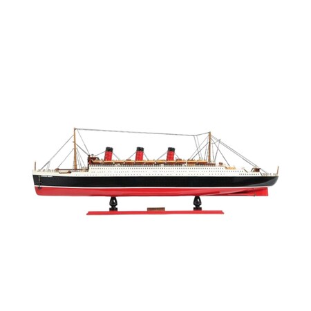 Homeroots 9" Black and Red Solid Wood Hand Painted SS United States 1952 Model Boat 401895