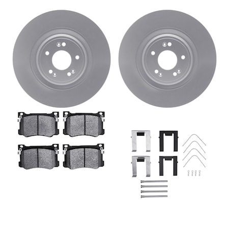 Dynamic Friction Co DFC GEOSPEC Coated Rotors with 5000 Brake Pads - Ceramic and Hardware 4512-03188