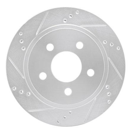 Dynamic Friction Co DFC Brake Rotor - Drilled and Slotted - Silver 631-47025L