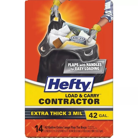 Hefty 42 Gal. Load & Carry Contractor Bags, 14 Count E24533