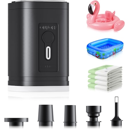 Simple Deluxe Electric Air Pump Mini Portable Air Pump with Type-C Rechargeable Battery, Quickly Inflate and Defl HKAIRPUMP45KPABLK