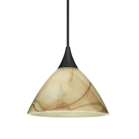 Besa Lighting Besa Domi Pendant, Mocha, Black Finish, 1x 50W MAX GY6.35 Base 1XT-174383-BK