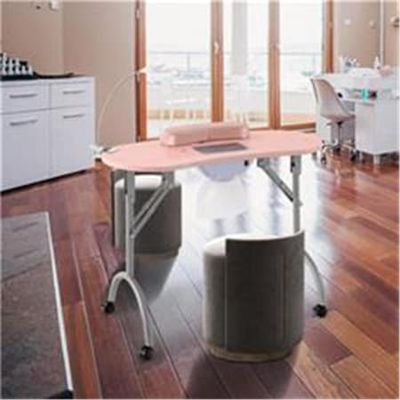 Total Tactic Manicure Nail Table with Bendable USB-plug LED Table Lamp, Pink HB87880US-PI