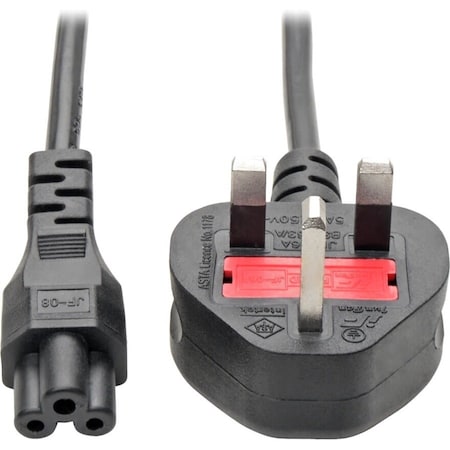 Eaton Tripp Lite Series UK Computer Power Cord - BS1363 to C5, 2.5A, 250V, 18 AWG, 6 ft. 1.83 m, Black P060-006