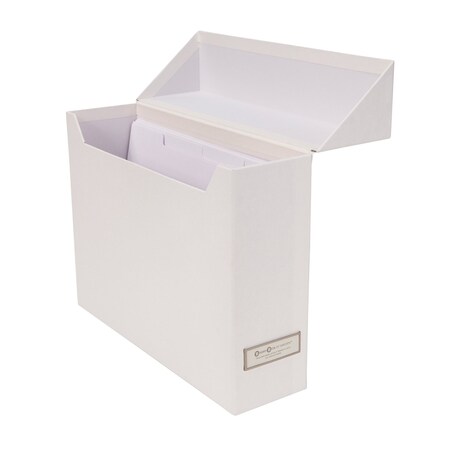 Bigso Lovisa Fiberboard Label Frame 12 File Storage Box, 9.4 x 3.7 x 13 in, White, 4PK 680145541