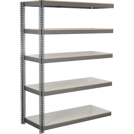 Global Industrial 5 Shelf, Heavy Duty Boltless Shelving Add On, 72"Wx36"Dx60"H, Laminate Deck B3164788