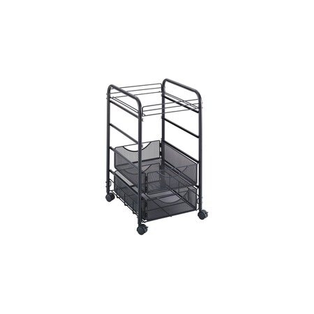 Safco Onyx Mesh Open Mobile File, Two-Drawers, 15.75w x 17d x 27h, Black 5215BL