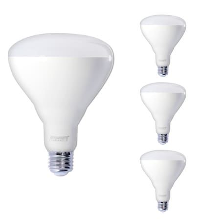 Bulbrite LED Filament 15W Dimmable BR40 Light Bulbs, Frost Glass, Medium E26 Base, 2700K, 1100lu, 4PK 862803