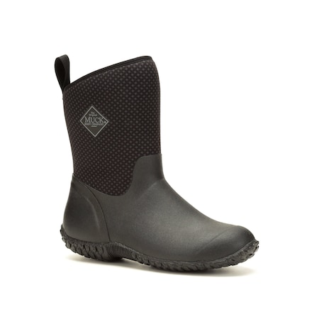 Muck Boot Co Women's Muckster II Mid Rubber Boot, Plain Toe, Black/Roses, 8 WM2-1ROS-BLK-080