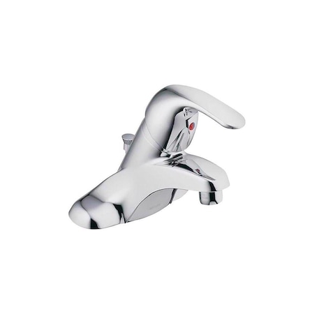 Moen Adler Series Bathroom Faucet, 1.2 gpm, 1 Handle, Metal, Chrome Plated, Lever Handle, Low Arc Spout WS84503