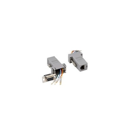 Cable Wholesale Modular Adapter, Gray, DB9 Female to RJ12 Jack 31D1-16410