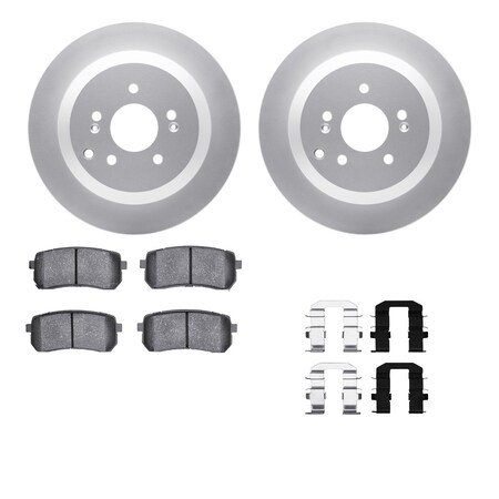 Dynamic Friction Co DFC GEOSPEC Coated Rotors with 5000 Brake Pads - Ceramic and Hardware 4512-03171