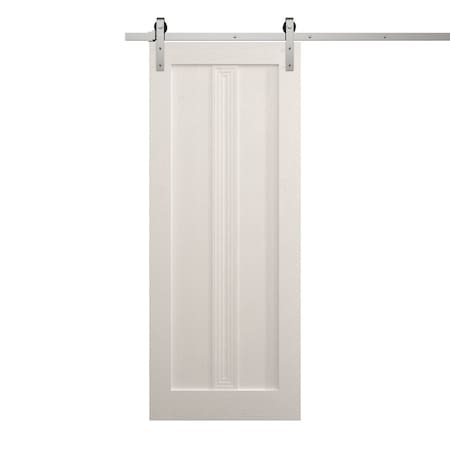 Sartodoors Modern Barn Door 24 x 96 inches, Ego 5006 Painted White Oak, 6.6FT Silver Rail Track Heavy Hardwar EGO5006BD-S-PWO-2496