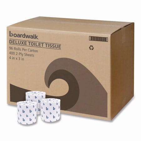 Boardwalk Toilet Tissue, 2-Ply, Septic Safe, White, 400 Sheets/Roll, 96PK B6144