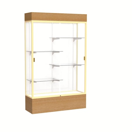 Ghent Lighted Floor Display Case 48x80x16, White 2174WB-GD-AK