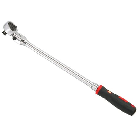 Genius Tools 1/2inDr. 72-tooth reversible flex-head ratchet w/ comfort grip handle 670mml 484468S
