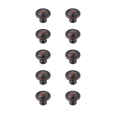 Plaza 1.2 in. Garlande Oil-Rubbed Bronze Mushroom Knob, Set of 10 PL2960305
