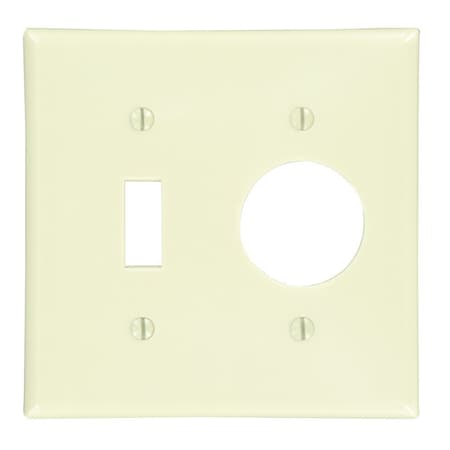 Leviton Combination Wallplate, Standard Size, Gang 2, Ivory 86007