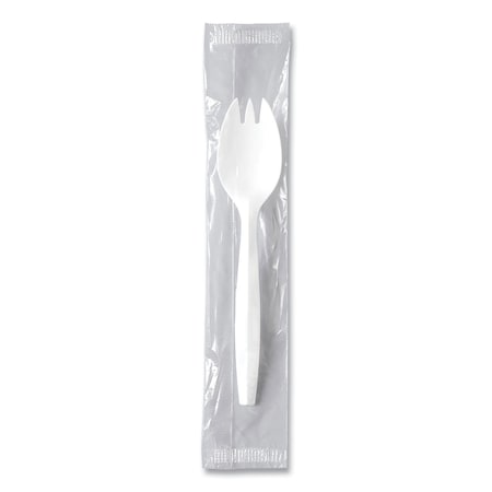 Solo Regal Mediumweight Cutlery, Individually Wrapped, Spork, Plastic, White, 1000PK MOW6-0007