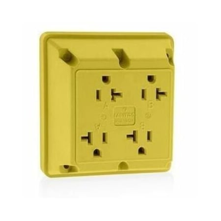 Leviton Straight Blade Receptacle, 5-20R, 20 A, 125V AC, 2 Pole, 3 Wire, Surface Mount, Grounded 21254-Y