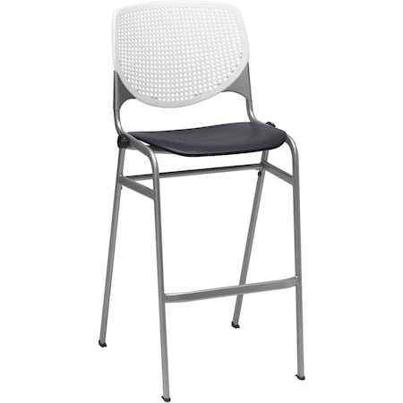 Kfi Poly Stack Barstool, Black Seat BR2300-BP08-SP10