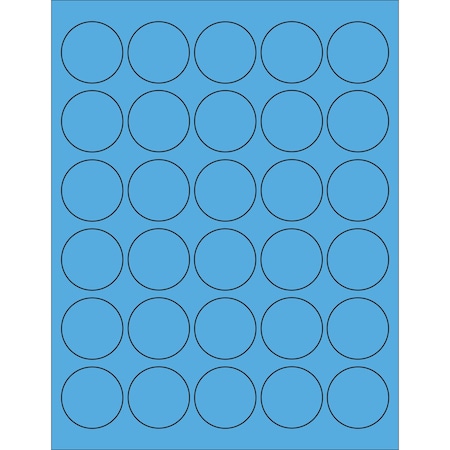 Tape Logic 1 1/2in Fluorescent Blue Circle Laser Labels, 3000PK LL192BB