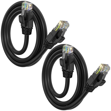 Maximm Cat6 Ethernet Cable 1.5ft 10Gbps 550MHz UTP, 2PK, Black, 2PK BK2PK03